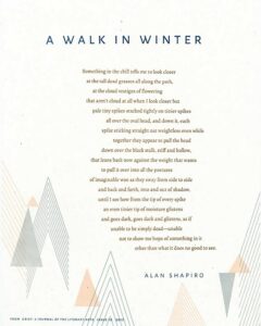 A Walk in Winter by Alan Shapiro